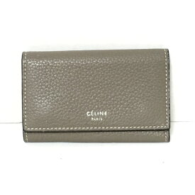 【中古】CELINE(セリーヌ) キーケース 6連フック グレーベージュ レザー