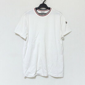 【新着】【中古】MONCLER(モンクレール) MAGLIA T-SHIRT 半袖Tシャツ クルーネック 白×レッド×ダークネイビー