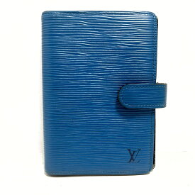 【新着】【中古】LOUIS VUITTON(ルイヴィトン) アジェンダPM 手帳 トレドブルー ■外側素材　⇒　レザー（LVロゴの刻印入り） ■内側素材　⇒　クロスグレインレザー