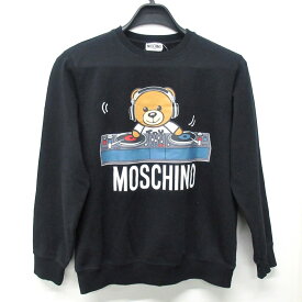 【新着】【中古】MOSCHINO(モスキーノ) トレーナー 長袖/クマ 黒×白×マルチ