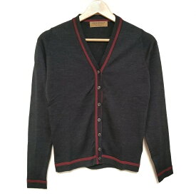 【新着】【中古】JOHN SMEDLEY(ジョンスメドレー) カーディガン 長袖/ANAYI ダークグレー×レッド