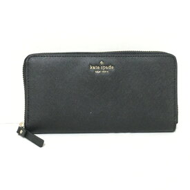 【新着】【中古】Kate spade(ケイトスペード) ローレル ウェイ ネダ 長財布 ラウンドファスナー 黒 レザー