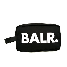 【中古】BALR(ボーラー) セカンドバッグ 黒×白 ナイロン