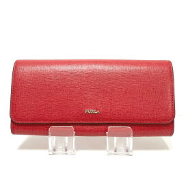 【中古】FURLA(フルラ) 長財布 レッド レザー