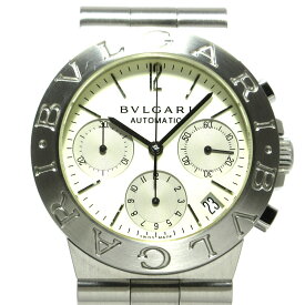 【新着】【中古】BVLGARI(ブルガリ) ディアゴノ スポーツクロノ 腕時計 SS/クロノグラフ アイボリー