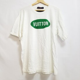 【中古】LOUIS VUITTON(ルイヴィトン) 半袖Tシャツ クルーネック/Amen Break/22SS 白×グリーン