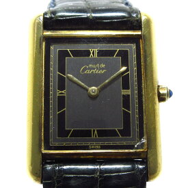 【新着】【中古】Cartier(カルティエ) マストタンク ヴェルメイユ 腕時計 925/社外リザードベルト グレー