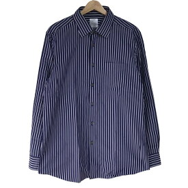 【新着】【中古】PaulSmith(ポールスミス) 長袖シャツ ストライプ ネイビー×白 綿