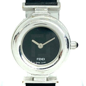 【中古】FENDI(フェンディ) 腕時計 社外ベルト 黒×ダークグレー