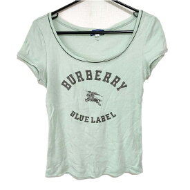 【新着】【中古】Burberry Blue Label(バーバリーブルーレーベル) 半袖Tシャツ ライトグリーン×ダークブラウン