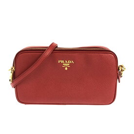 【中古】PRADA(プラダ) ショルダーバッグ ミニバッグ/ストラップ着脱可 レッド レザー