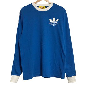 【中古】GUCCI(グッチ) 長袖Tシャツ 長袖/シェリー(ウェブ)/adidasコラボ/コットンジャージー ブルー×白×マルチ