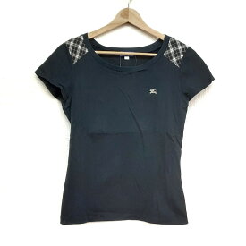 【新着】【中古】Burberry Blue Label(バーバリーブルーレーベル) 半袖Tシャツ クルーネック 黒×白×ピンク