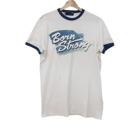 【中古】DSQUARED2(ディースクエアード) 半袖Tシャツ クルーネック 白×ブルー