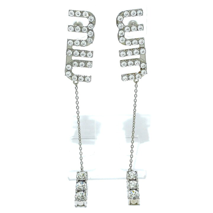 楽天市場】【中古】miumiu(ミュウミュウ) クリスタルチャーム付 ピアス  