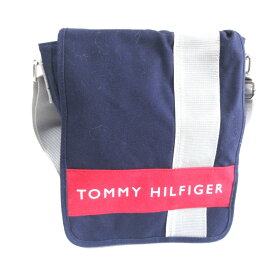 【新着】【中古】TOMMY HILFIGER(トミーヒルフィガー) ショルダーバッグ ダークネイビー×レッド×グレーベージュ 化学繊維