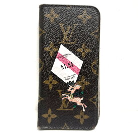 【中古】LOUIS VUITTON(ルイヴィトン) IPHONEX&XSフォリオ 携帯電話ケース iPhoneケース/イニシャルプリント/イニシャル刻印/カスタムオーダー ローズ・バレリーヌ モノグラム・キャンバス