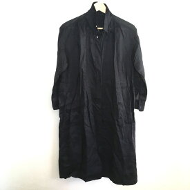 【新着】【中古】DEUXIEME CLASSE(ドゥーズィエム) ワンピース レギュラーカラー/長袖/ロング/麻/シースルー/シャツワンピ ネイビー