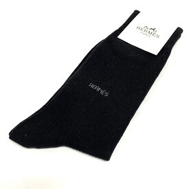 【中古】HERMES(エルメス) 小物 靴下 黒×グレー コットン×化学繊維
