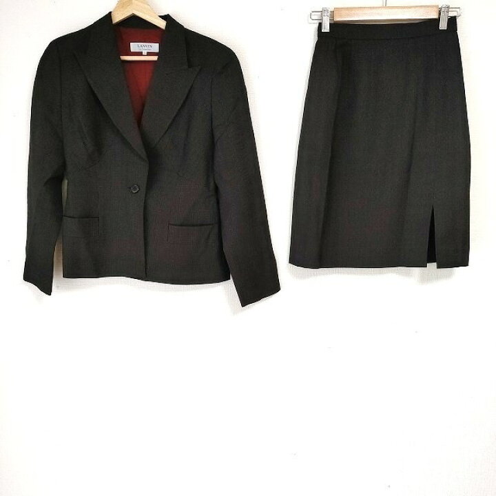 楽天市場】【中古】LANVIN(ランバン) スカートスーツ ダークグレー 