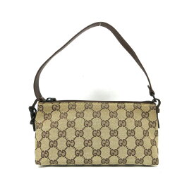 【中古】GUCCI(グッチ) GG柄 ハンドバッグ ベージュ×ダークブラウン ジャガード×レザー