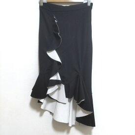【新着】【中古】GIVENCHY(ジバンシー) ロングスカート フリル 黒×白