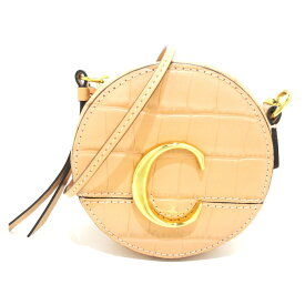 【中古】Chloe(クロエ) クロエシー ショルダーバッグ ミニバッグ/型押し加工 ベージュ レザー