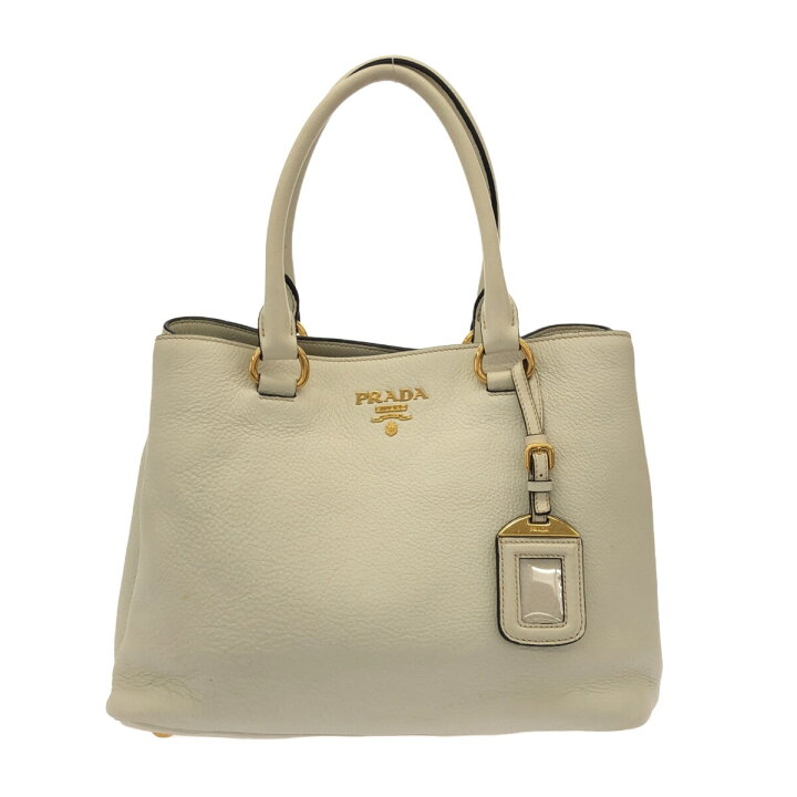 楽天市場】【中古】PRADA(プラダ) トートバッグ 革タグ 白 レザー  