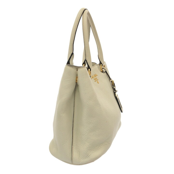 楽天市場】【中古】PRADA(プラダ) トートバッグ 革タグ 白 レザー 