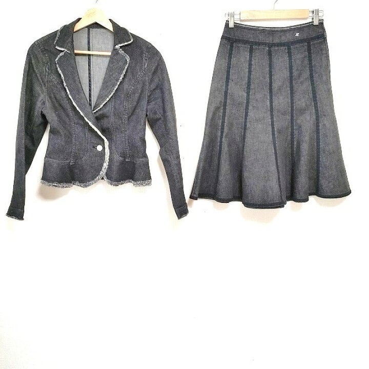 楽天市場】【中古】COURREGES(クレージュ) スカートスーツ デニム 黒 