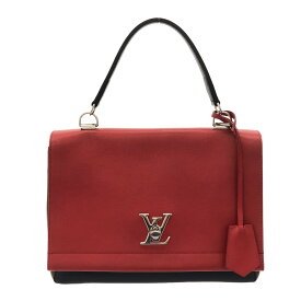 【中古】LOUIS VUITTON(ルイヴィトン) ロックミーII ハンドバッグ レッド×ダークネイビー×ブラウン ソフトカーフレザー