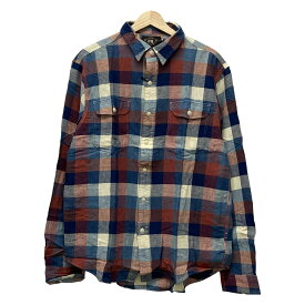 【中古】RRL RALPH LAUREN(ダブルアールエル ラルフローレン) 長袖シャツ チェック柄 ブルー×レッド×アイボリー