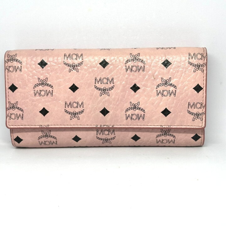 楽天市場】【中古】MCM(エムシーエム) 長財布 ピンク×黒 合皮 : ブラン  