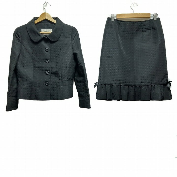 楽天市場】【中古】Rene(ルネ) スカートスーツ ドット柄/リボン 黒 
