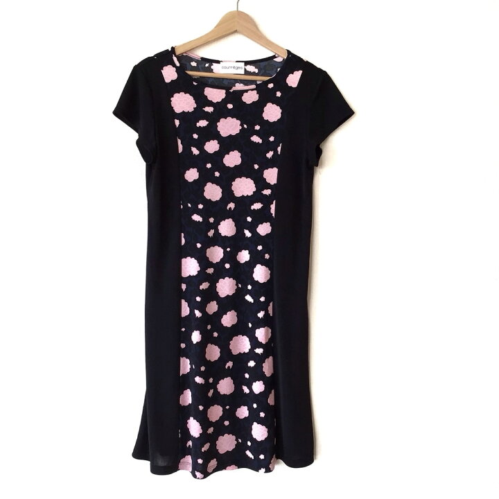 楽天市場】【中古】COURREGES(クレージュ) ワンピース 半袖/ひざ丈 黒 
