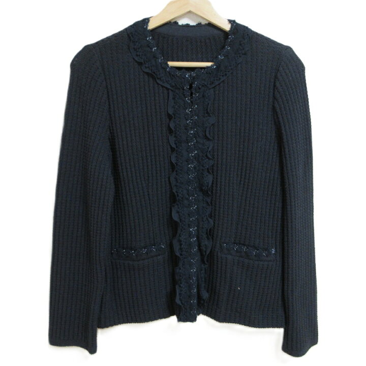 楽天市場】【中古】ROCHAS(ロシャス) カーディガン 長袖/ビーズ ダーク  