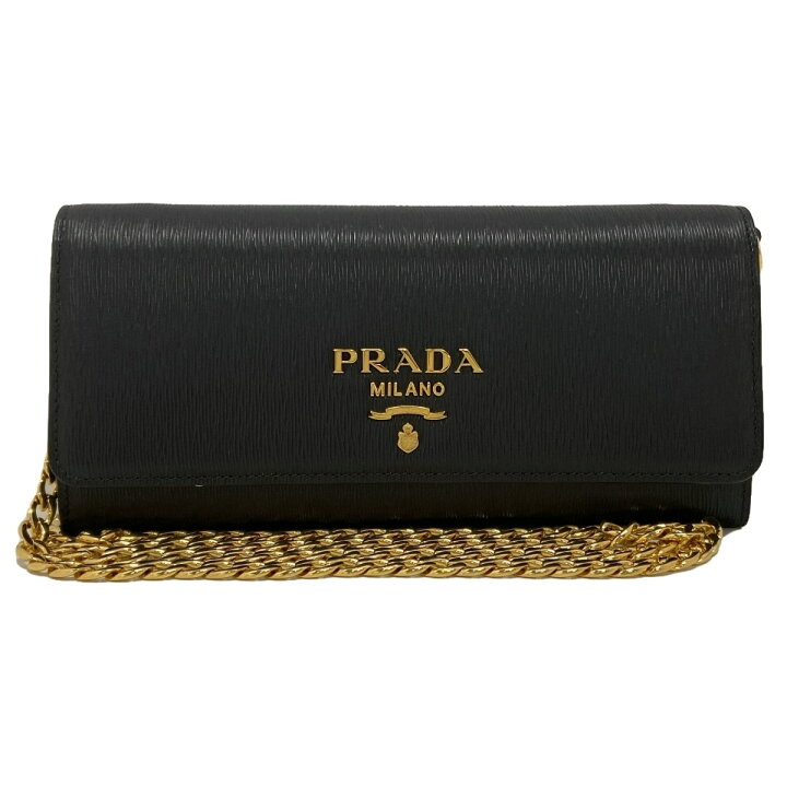 楽天市場】【中古】PRADA(プラダ) 財布 チェーンウォレット 黒 