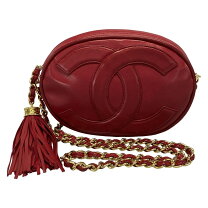 楽天市場】CHANEL 赤 フリンジ チェーンショルダーの通販 
