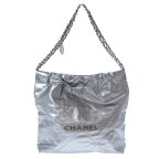 【新着】【中古】CHANEL(シャネル) CHANEL 22 スモール ショルダーバッグ シルバー金具 シルバー シャイニーカーフスキン