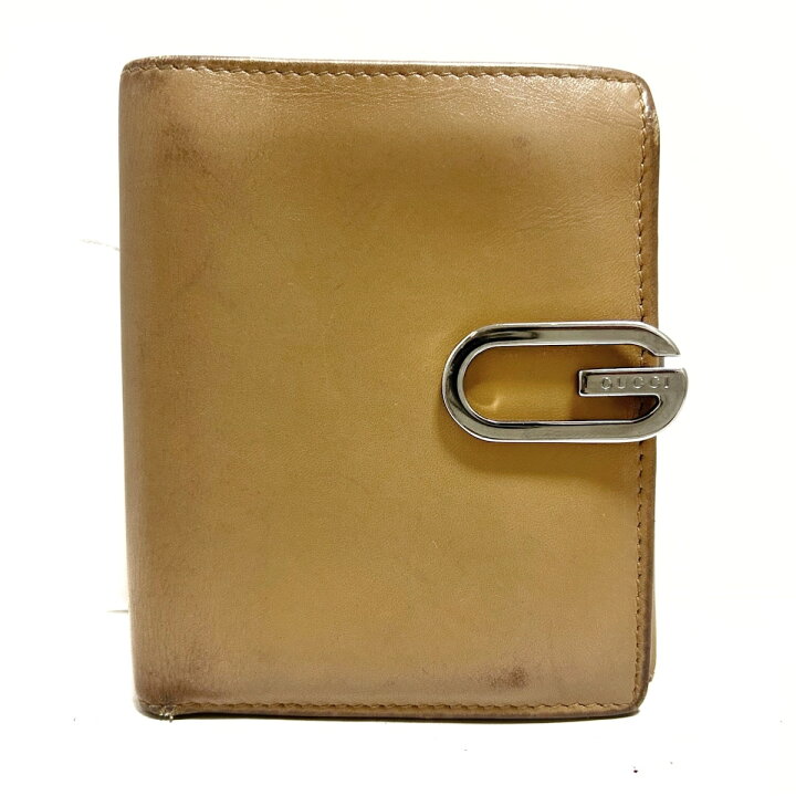 楽天市場】【中古】GUCCI(グッチ) 2つ折り財布 ベージュ レザー 