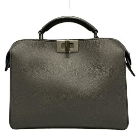 【中古】FENDI(フェンディ) ピーカブーアイシーユースモール ハンドバッグ ダークグレー レザー