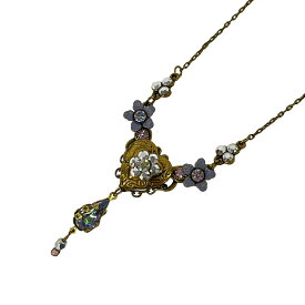 【新着】【中古】Michal Negrin(ミハエルネグリン) ネックレス フラワー/ハート/ビーズ パープル×ゴールド×マルチ