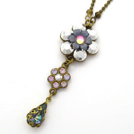 【新着】【中古】Michal Negrin(ミハエルネグリン) ネックレス フラワー/ボールチェーン パープル×シルバー×マルチ