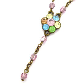 【新着】【中古】Michal Negrin(ミハエルネグリン) ネックレス フラワー/ビーズ パープル×ゴールド×マルチ