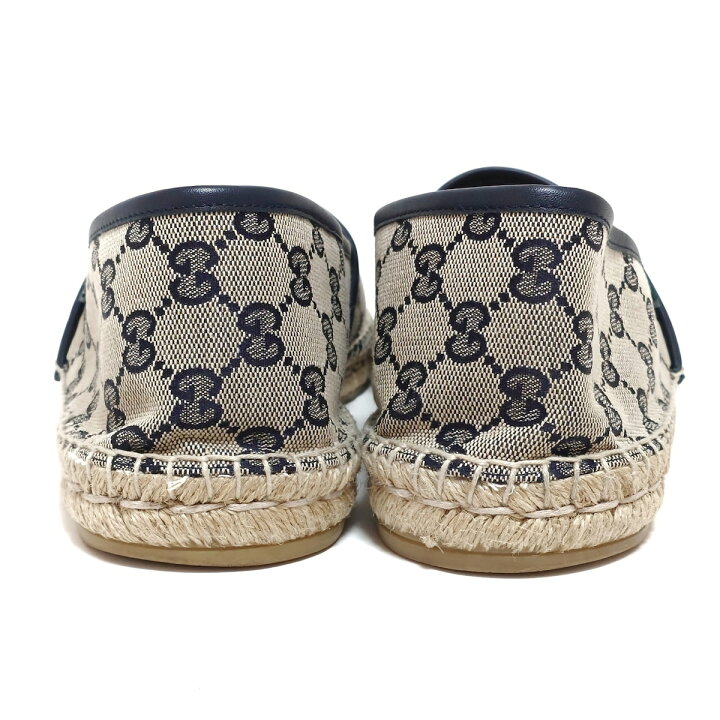 GUCCI スリッポン ネイビー GGパターン