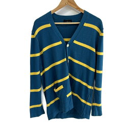 【中古】CABaN(キャバン) カーディガン 長袖 ダークネイビー×イエローグリーン