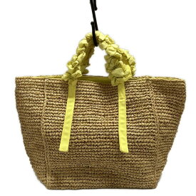 【中古】LUDLOW(ラドロー) ハンドバッグ かごバッグ ブラウン×イエロー