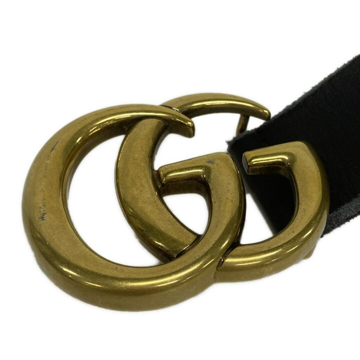 楽天市場】【中古】GUCCI(グッチ) GGマーモント ベルト 黒×ゴールド 