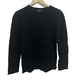 【中古】A.P.C.(アーペーセー) 長袖カットソー クルーネック 黒