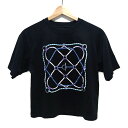 【中古】HERMES(エルメス) フィギュア・7アーティスティック 半袖Tシャツ クルーネック 黒×ライトパープル×マルチ